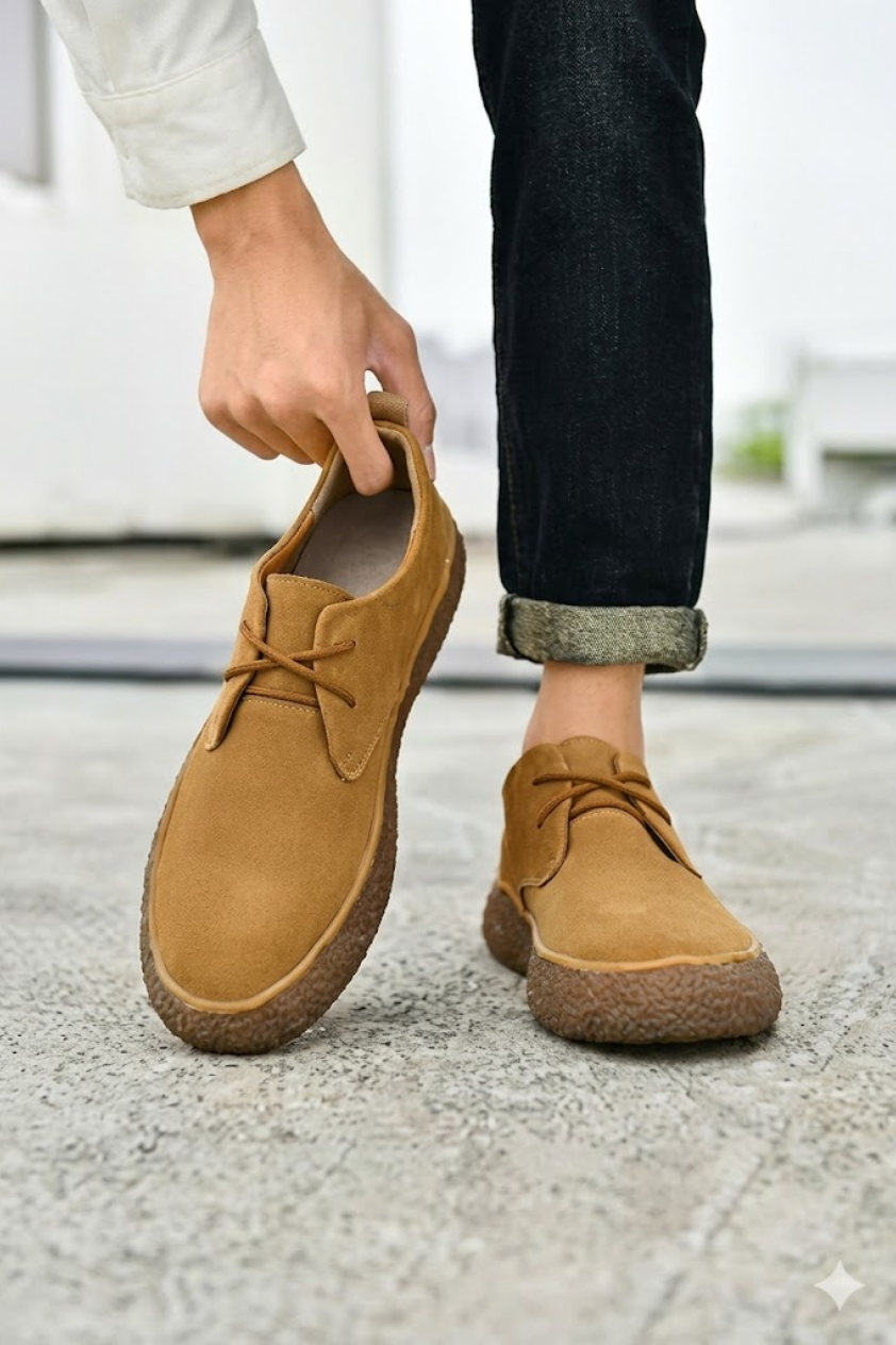 Suede Driving Oxford Shoes
