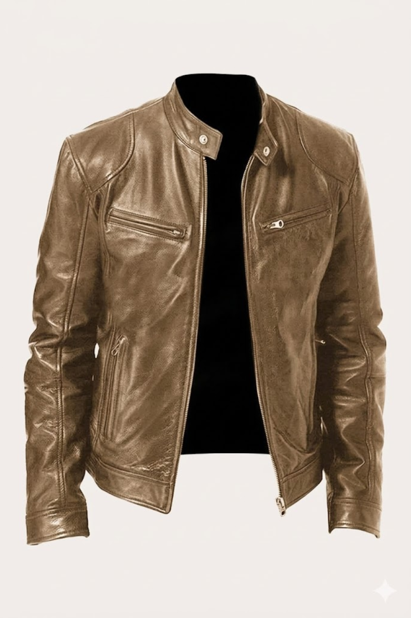 Motorcycle Style Leather Jacket