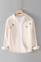 Embroidered Cotton Linen Shirt