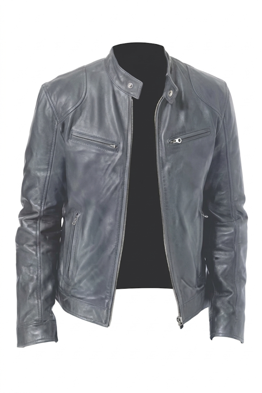 Motorcycle Style Leather Jacket
