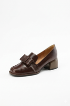 Square Toe Leather Pumps