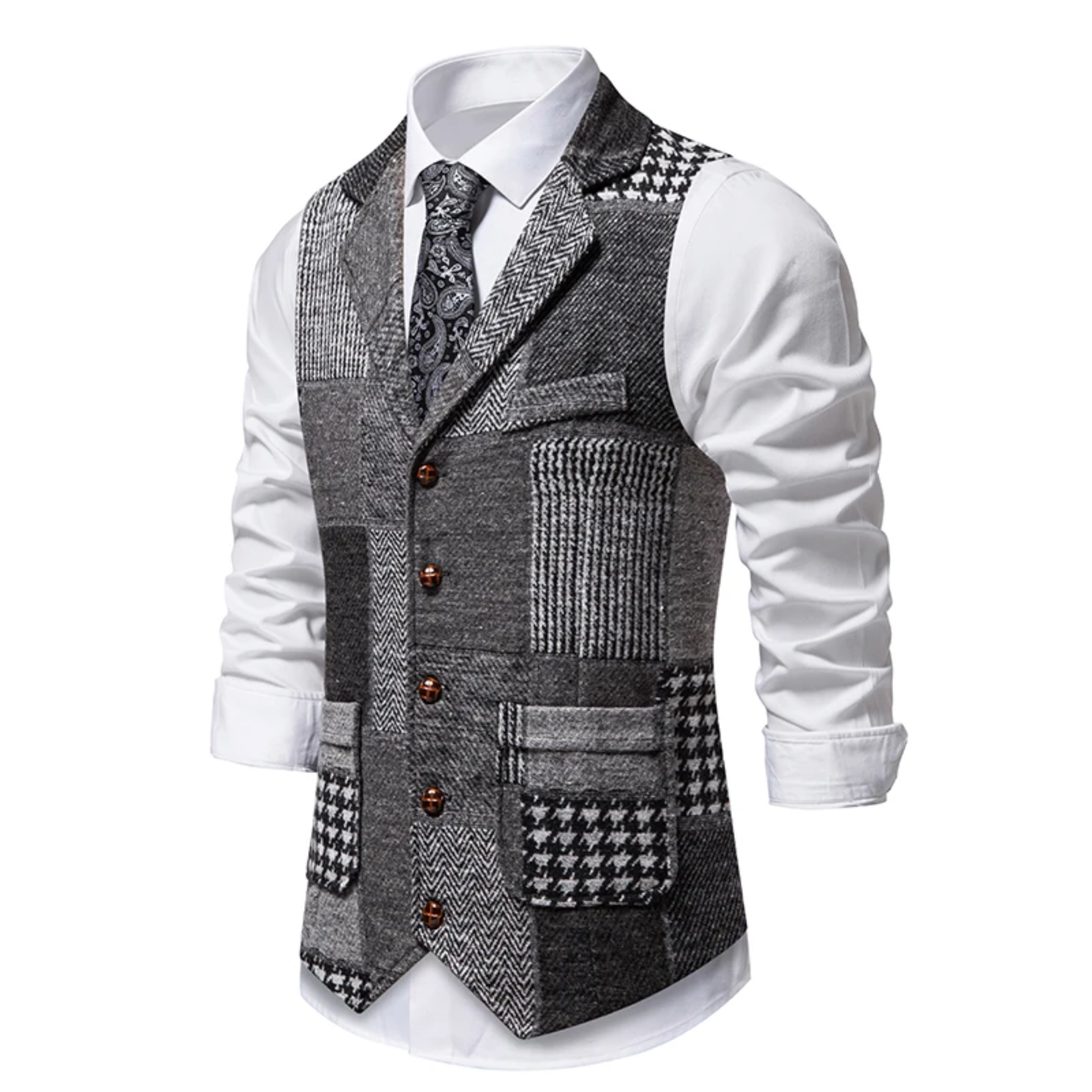 Elegant Patchwork Waistcoat