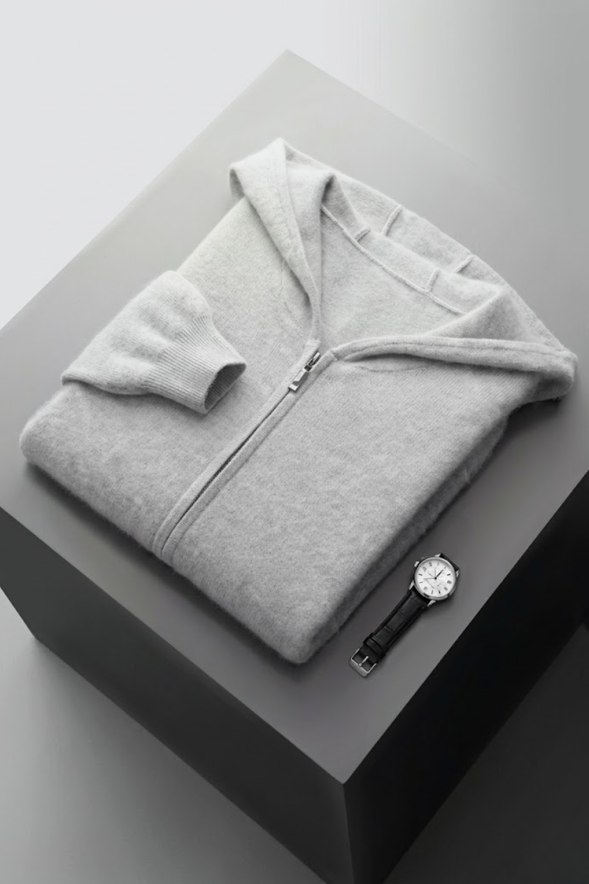 Merino Wool Hooded Cardigan