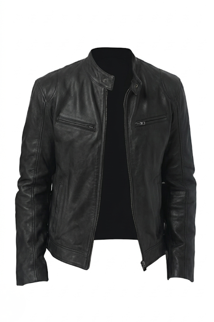 Motorcycle Style Leather Jacket