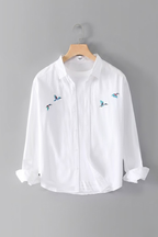Embroidered Cotton Linen Shirt