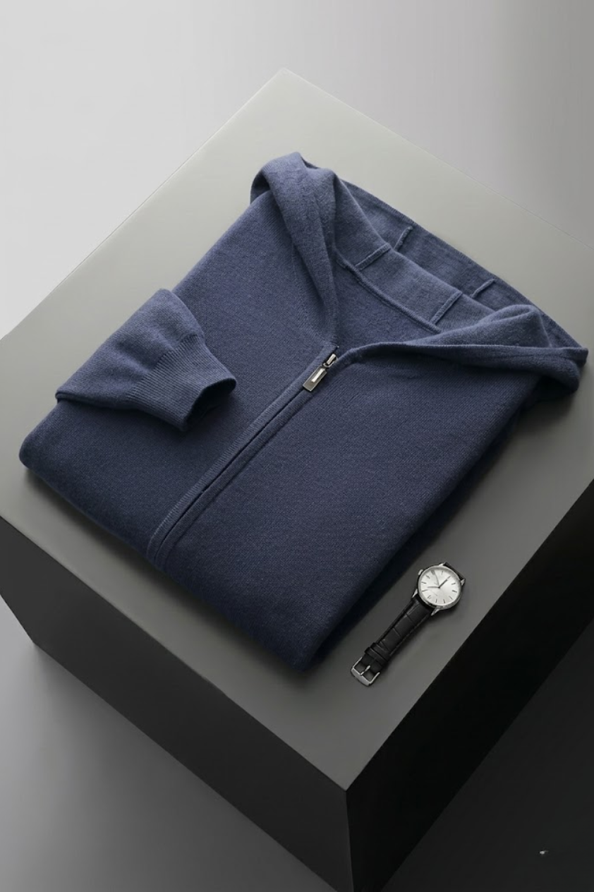 Merino Wool Hooded Cardigan