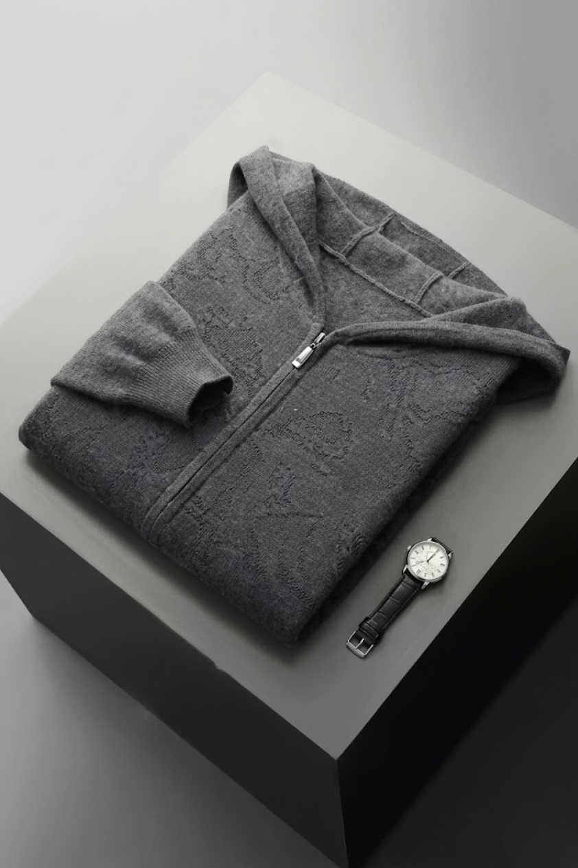 Merino Wool Hooded Cardigan