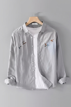 Embroidered Cotton Linen Shirt