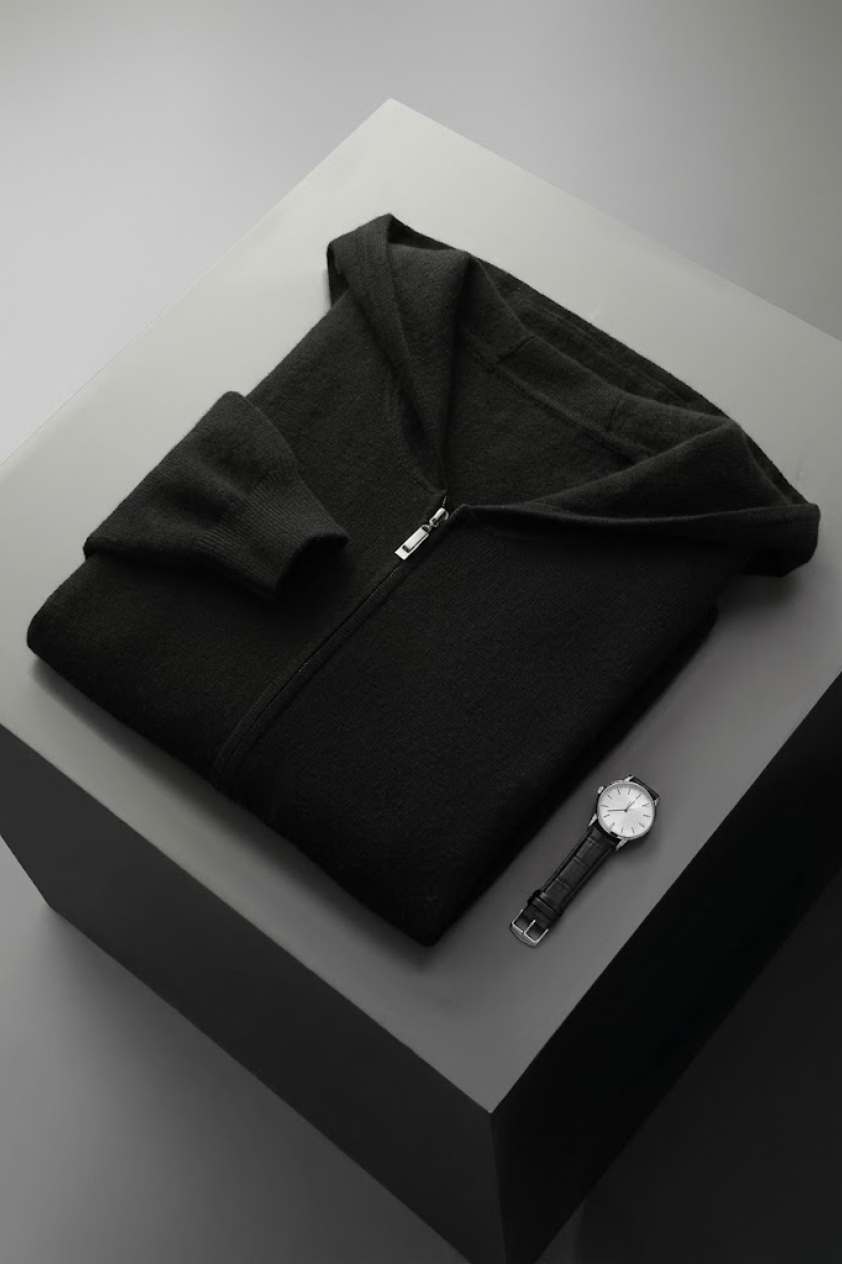Merino Wool Hooded Cardigan