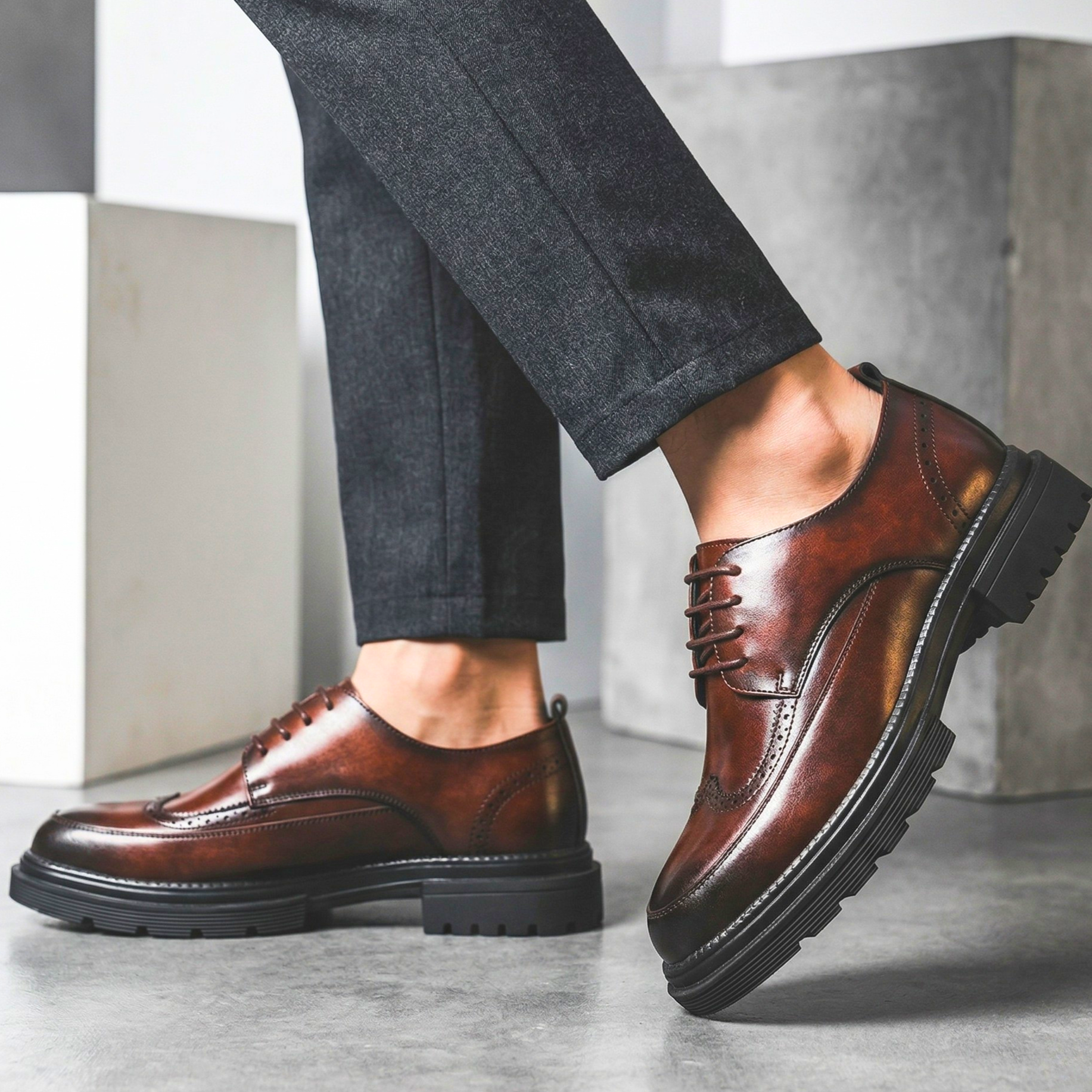 Vincenzo Genuine Leather Derbies