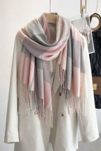 Cashmere Feel Plaid Shawl