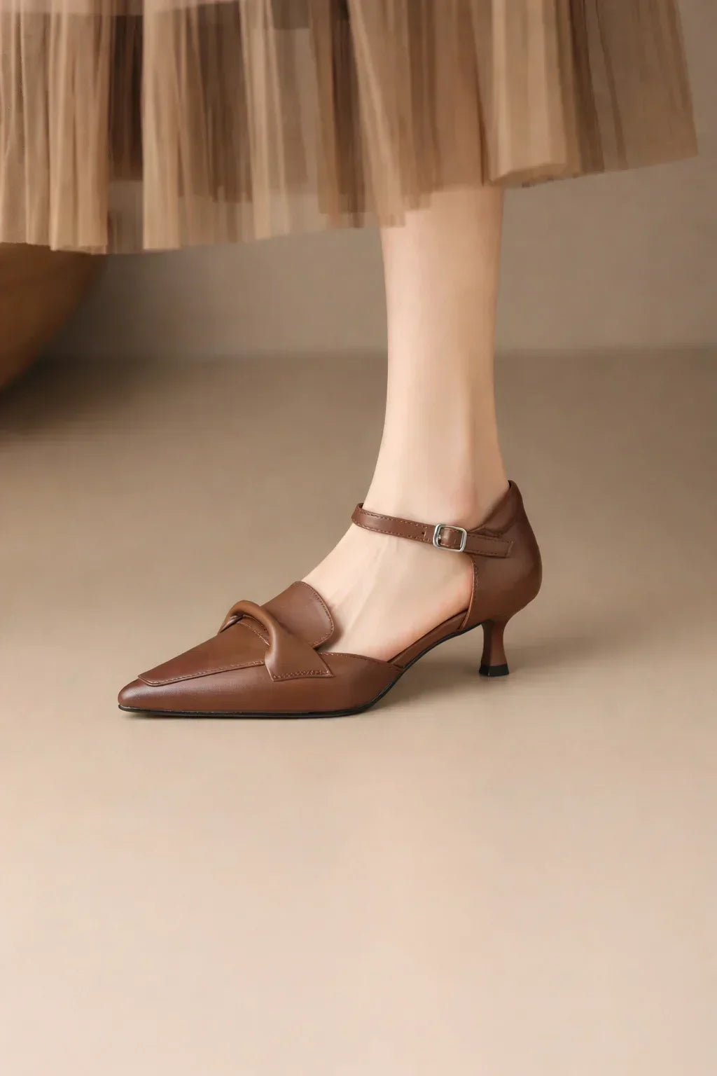 Cowhide Pointed Sandals