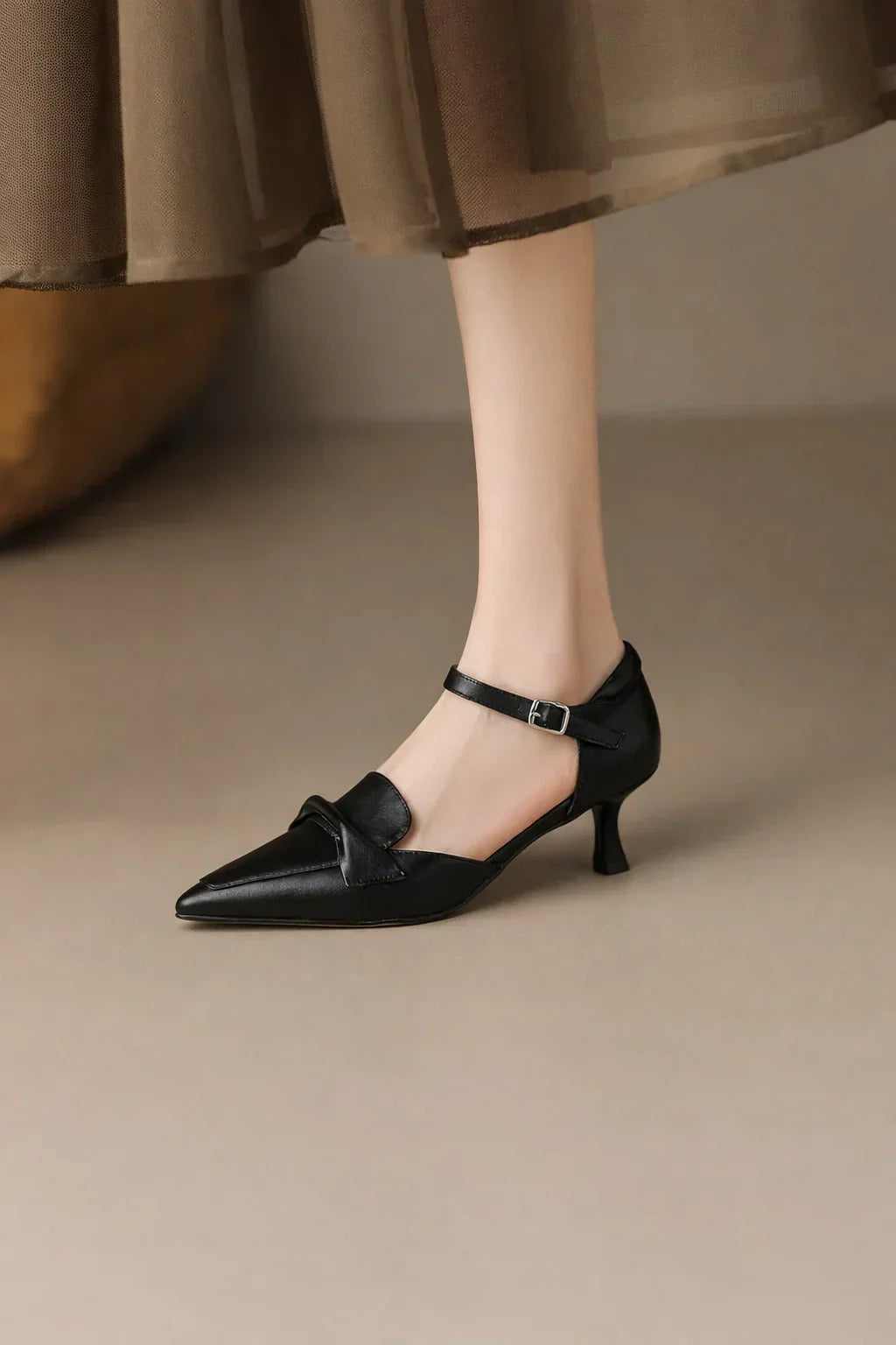 Cowhide Pointed Sandals