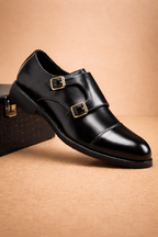Men’s Luxury Double Buckle Slip-On Leather
