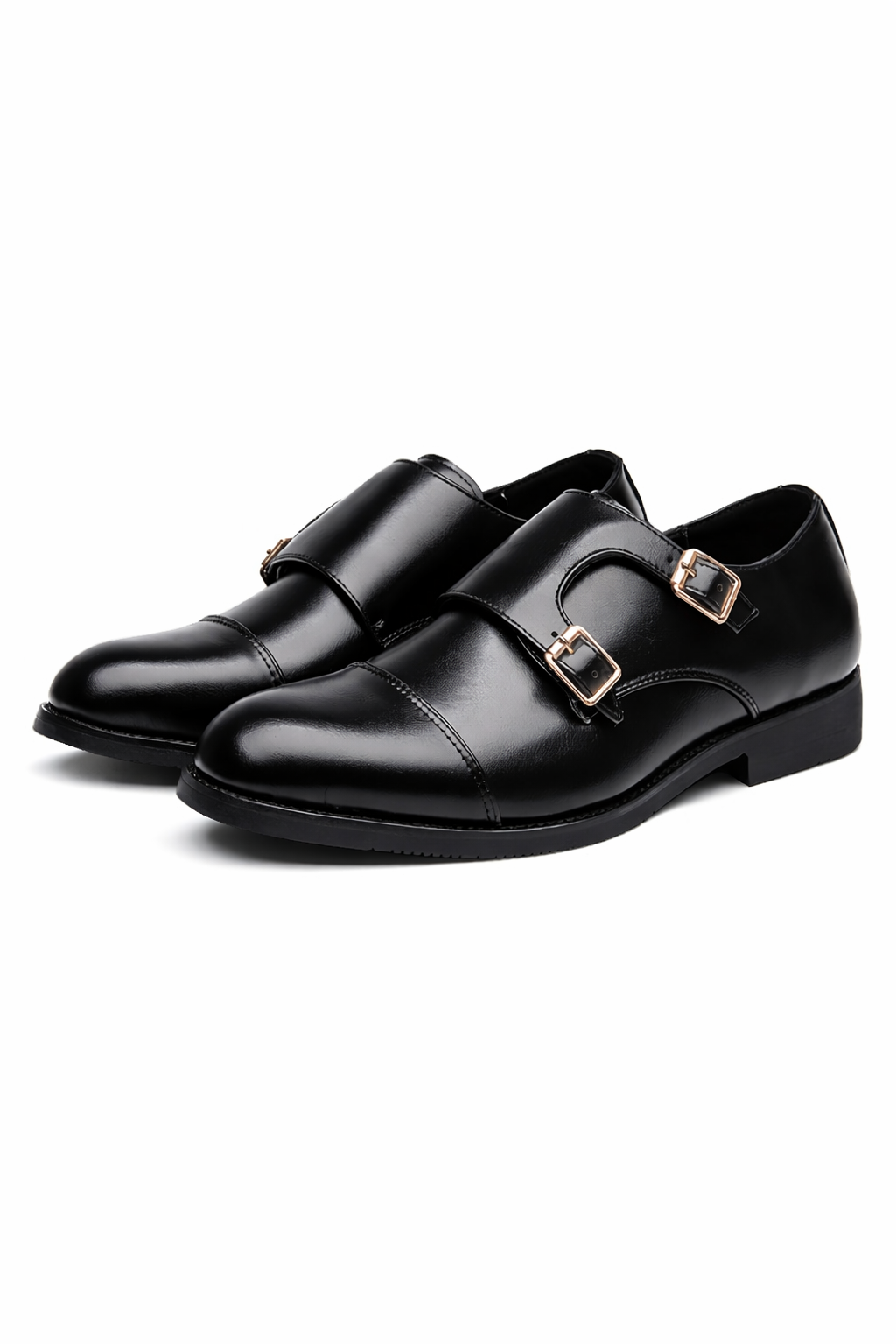 Men’s Luxury Double Buckle Slip-On Leather
