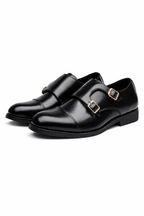 Men’s Luxury Double Buckle Slip-On Leather