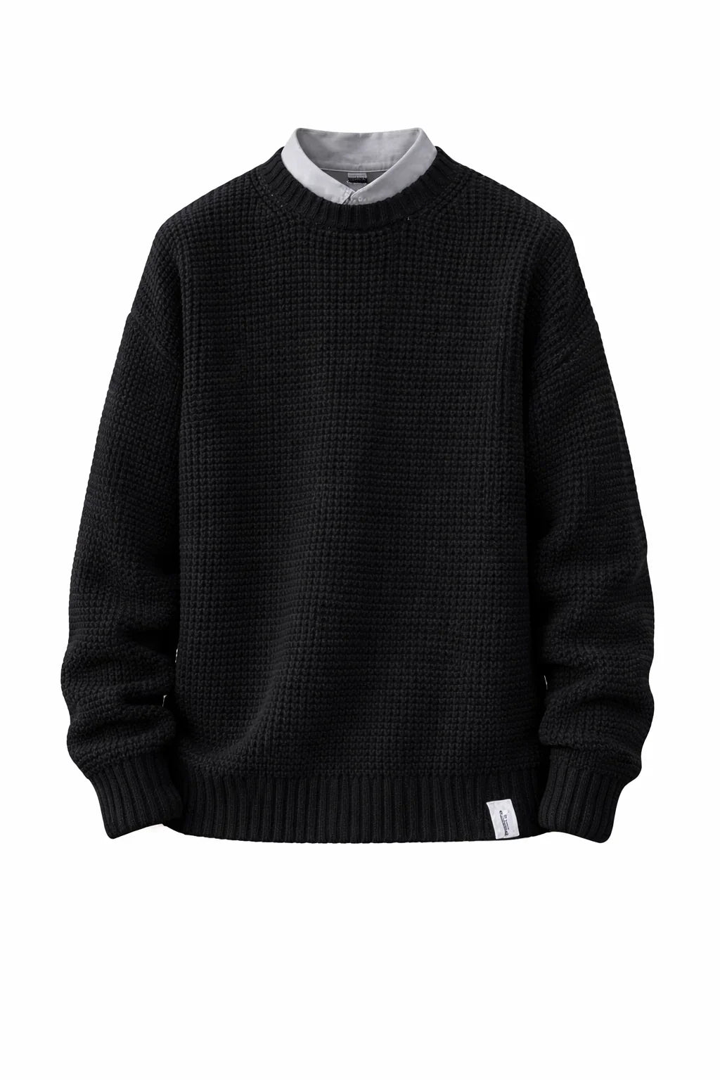 Waffle Knit Crew Sweater