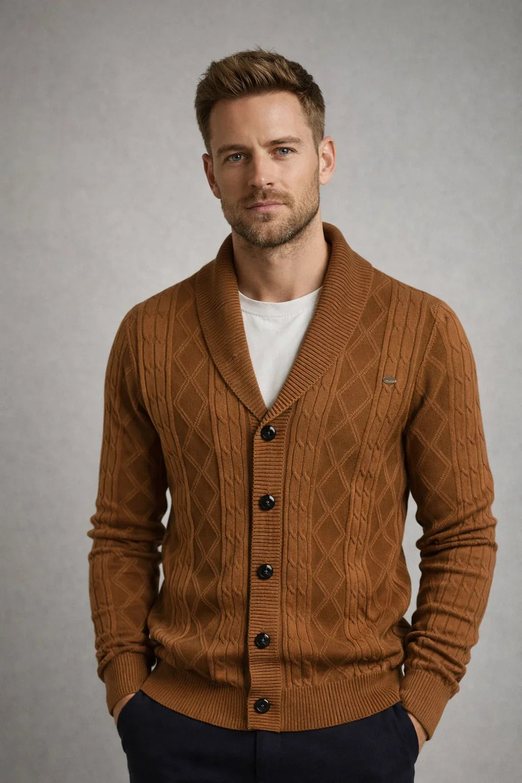 Harlington Argyle Knit Cardigan