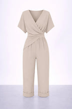 Pleated V-Neck Modern Set