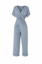 Pleated V-Neck Modern Set