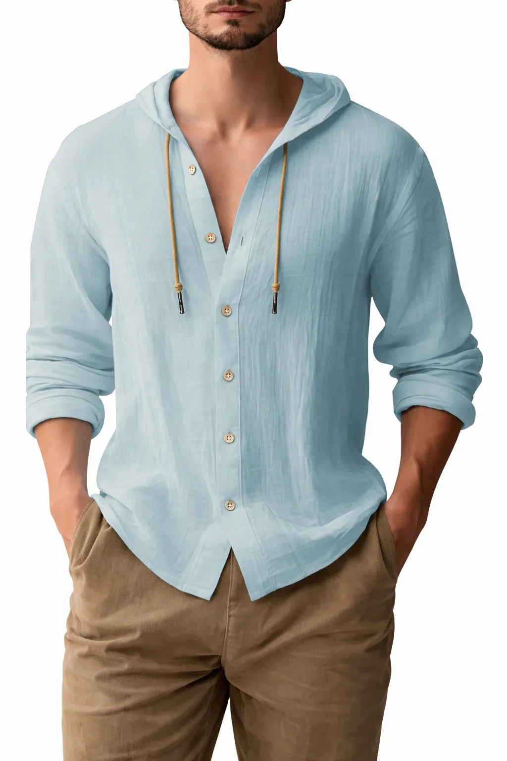 Coastal Linen Hooded Shirt