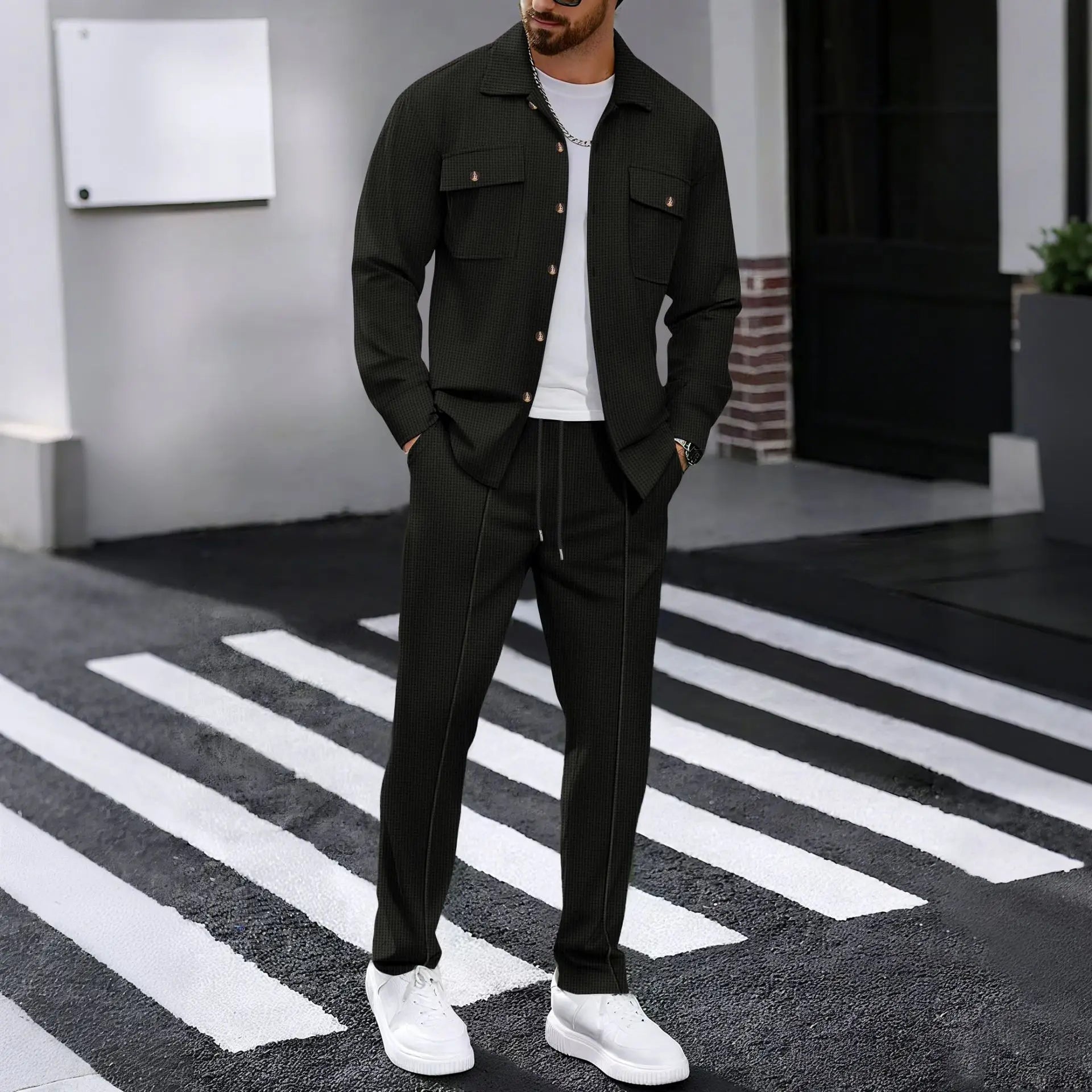 Knit Set Button Shirt
