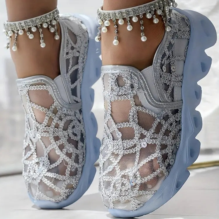 Aurora Mesh Embroidered Sneakers