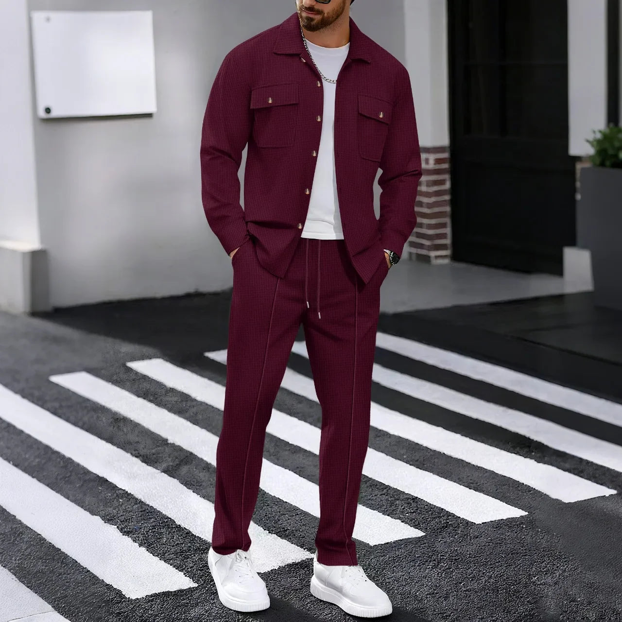 Knit Set Button Shirt