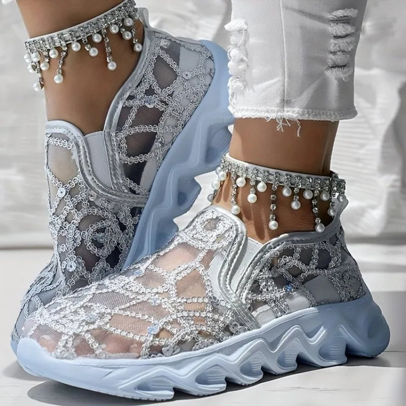 Aurora Mesh Embroidered Sneakers