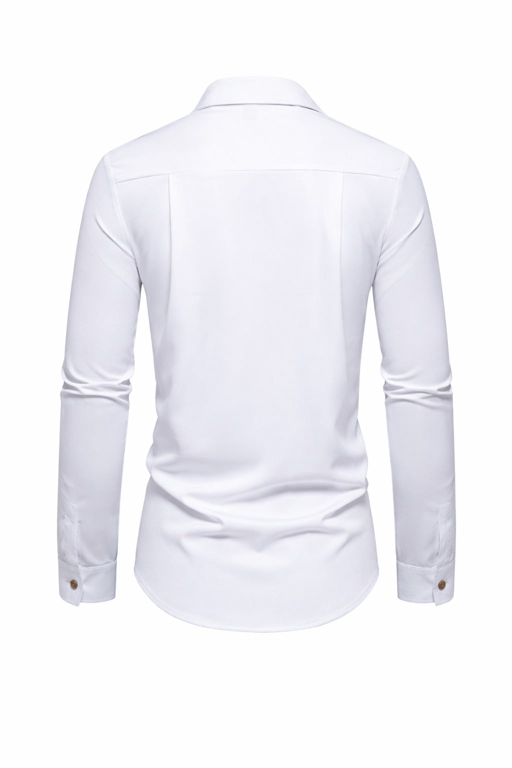 Button Stand Collar Dress Shirt