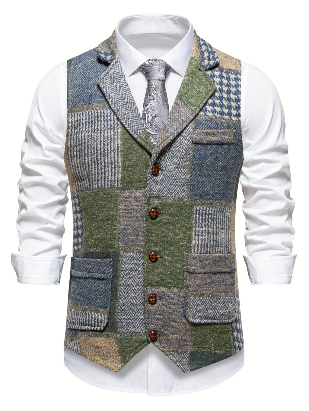 Elegant Patchwork Waistcoat